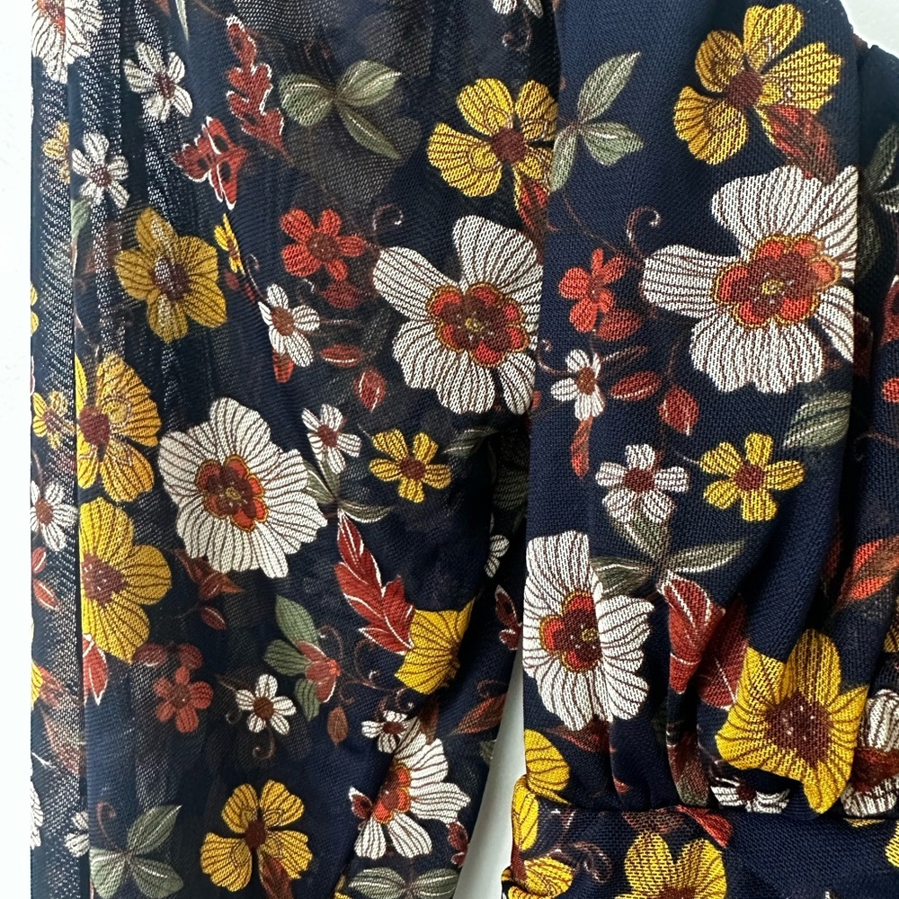 Inspired Hearts Long Sleeve Mini Dress Vintage Floral Print - Picture 2 of 5